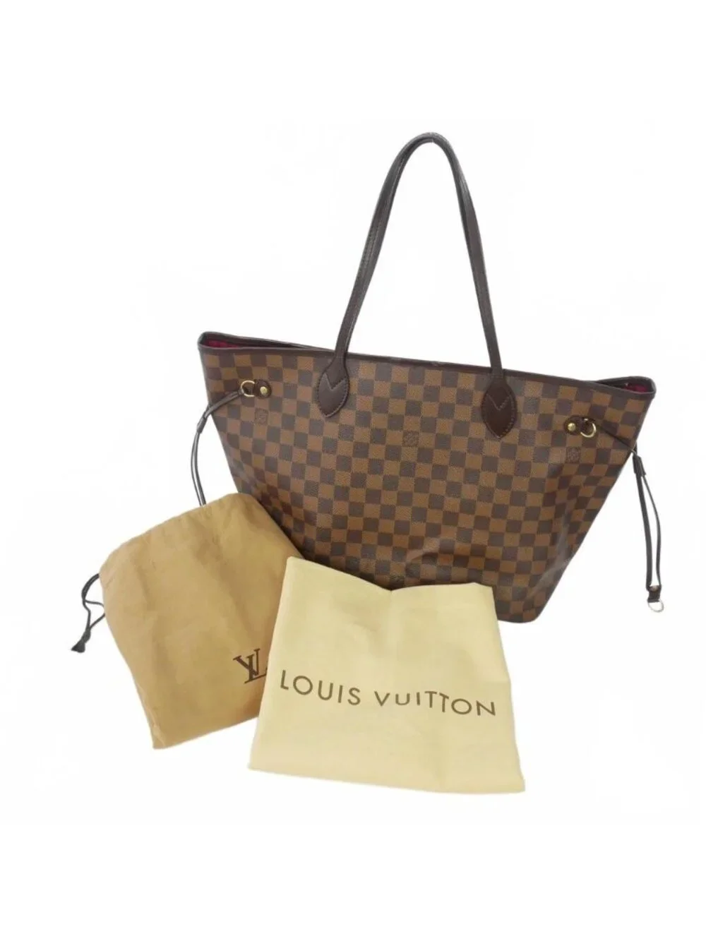 Louis Vuitton Neverfull MM Damier Tote Purse Brown